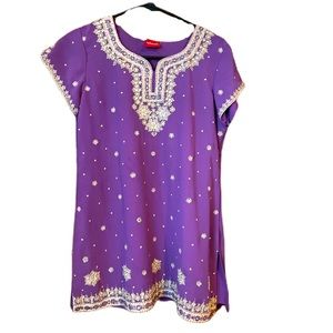 Indian Kurti w/Beading. Lined. Size S/M